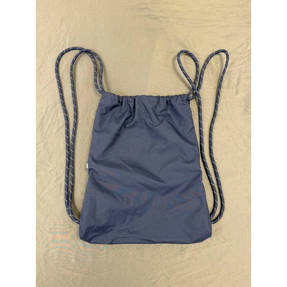 Nike Heritage Drawstring Cinch Backpack Navy Blue Yellow Logo BA5351-451